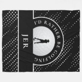 Couverture Polaire Golf Lady Golfer Silhouette élégant noir et blanc (Devant (Horizontal))