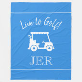 Couverture Polaire Golf Panier Live to Golf Monogramme Bleu clair (Devant)