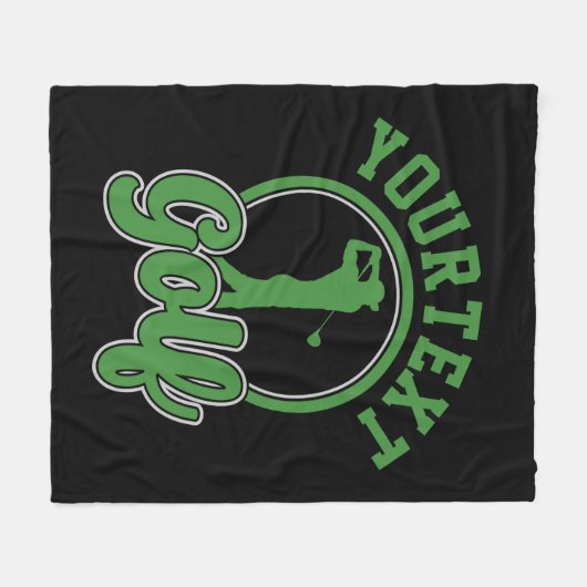 Couverture Polaire Golf personnalisé AJOUTER NOM Retro Pro Golfer Swi (Devant (Horizontal))