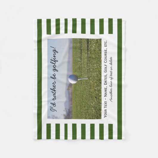 Couverture Polaire Golf sur mesure Photo de golf Vert et blanc (Devant)