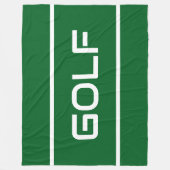 Couverture Polaire GOLF Texte Blanc Moderne avec Rayures sur Vert Ath (Devant)