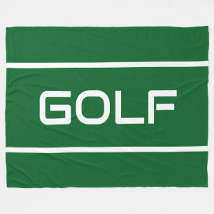 Couverture Polaire GOLF Texte Blanc Moderne avec Rayures sur Vert Ath