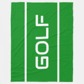 Couverture Polaire GOLF Texte Blanc Moderne avec Rayures sur Vert Cla (Devant)
