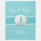 Couverture Polaire Golfer Ladies Sports Modèle Turquoise Monogramme (Devant)
