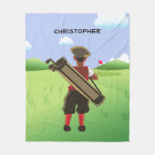Couverture Polaire golfeur de dessin animé personnalisé (Devant)
