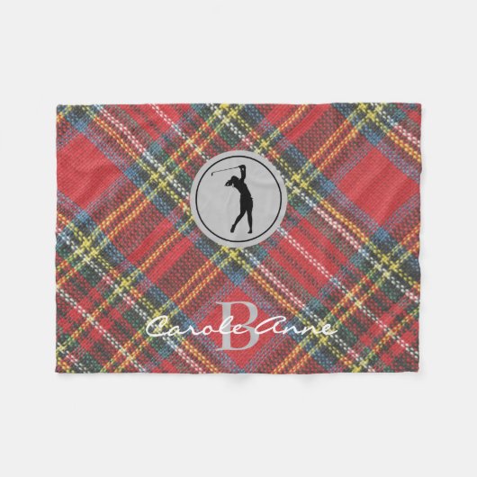 Couverture Polaire Golfeuse de nom initial Stewart Tartan Plaid (Devant (Horizontal))