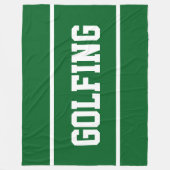 Couverture Polaire GOLFING Sporty White Text Stripes On Forest Green (Devant)