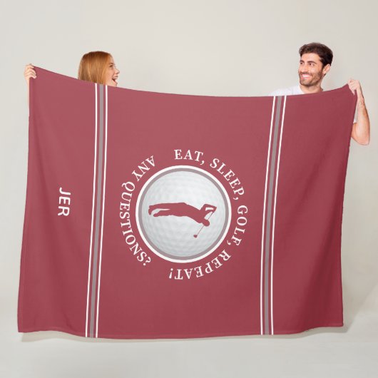 Couverture Polaire Golfsport moderne Monogramme Golf Ball Red Grey (En situation)