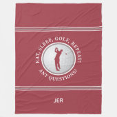 Couverture Polaire Golfsport moderne Monogramme Golf Ball Red Grey (Devant)