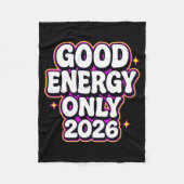 Couverture Polaire Good Energy Only 2026 Retro Bubble Letter Design (Devant)