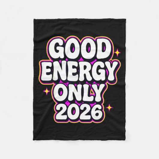 Couverture Polaire Good Energy Only 2026 Retro Bubble Letter Design  (Devant)