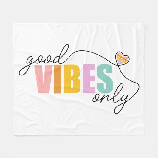 Couverture Polaire Good Vibes seulement Rainbow Heart (Devant (Horizontal))