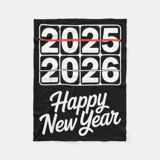 Couverture Polaire Goodbye 2025 Hello 2026 Clock Happy New Year Party (Devant)