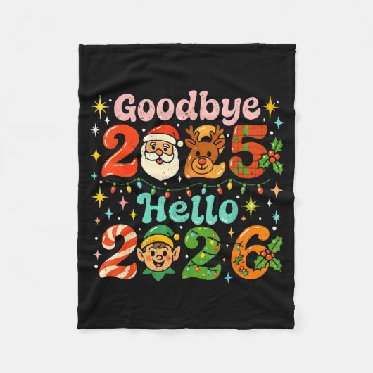 Couverture Polaire Goodbye 2025 Hello 2026 Cute Christmas New Year  (Devant)