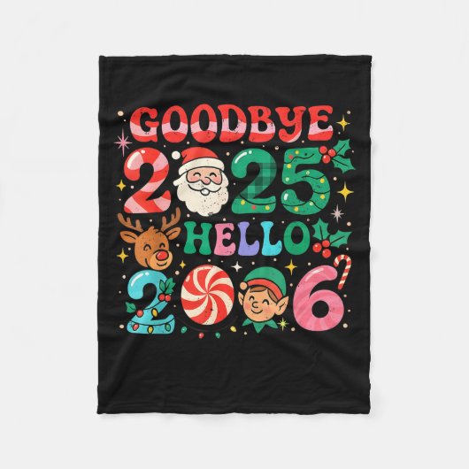 Couverture Polaire Goodbye 2025 Hello 2026 Cute Christmas New Year  (Devant)