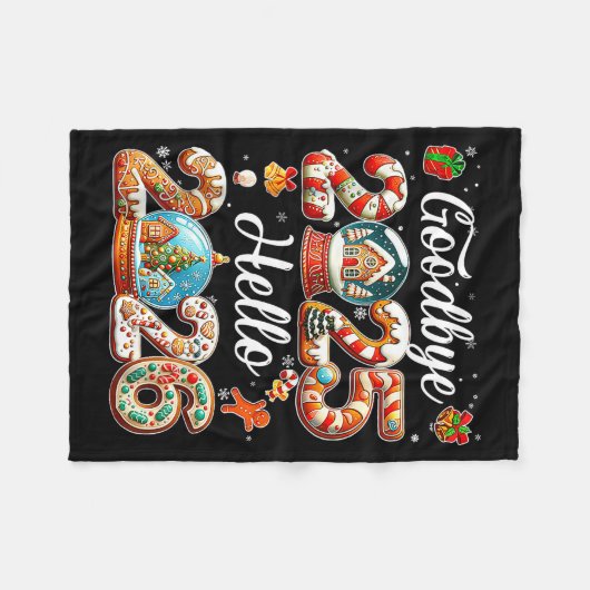 Couverture Polaire Goodbye 2025 Hello 2026 Happy New Year's Eve Chris (Devant (Horizontal))