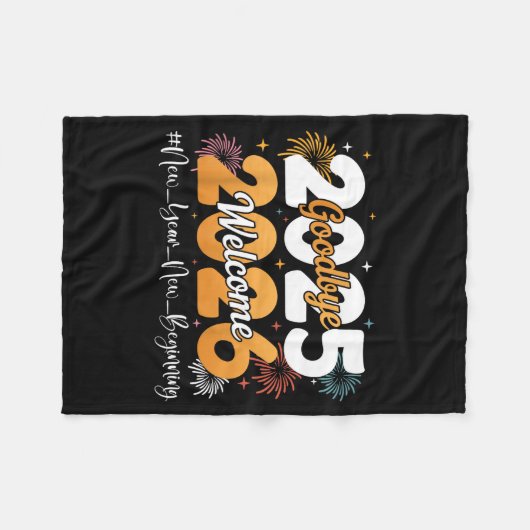 Couverture Polaire Goodbye 2025 Welcome 2026 Happy New Year Design Ce (Devant (Horizontal))