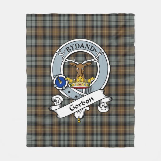 Couverture Polaire Gordon Patiné Clan Badge Tartan Plaid (Devant)