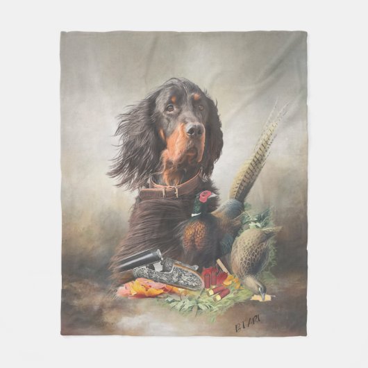 Couverture Polaire Gordon setter avec faisans, Art (Devant)