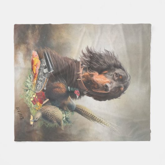 Couverture Polaire Gordon setter avec faisans, Art (Devant (Horizontal))