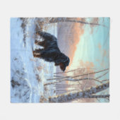 Couverture Polaire Gordon Setter Laisse Il Neige Noël (Devant (Horizontal))
