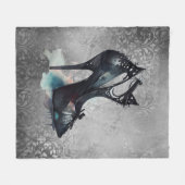 Couverture Polaire Goth Vogue Grunge | Turquoise Splash Stiletto haut (Devant (Horizontal))