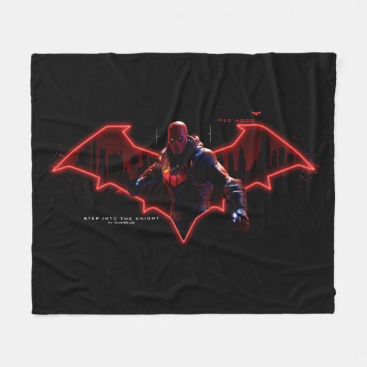 Couverture Polaire Gotham Chevaliers Hood rouge dans le logo (Devant (Horizontal))