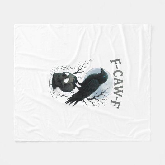 Couverture Polaire Gothic Crow F Caw F Raven Skull Halloween Graphic (Devant (Horizontal))