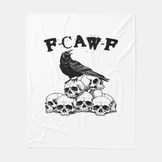 Couverture Polaire Gothic Crow F Caw F Raven Skull Halloween Graphic (Devant)