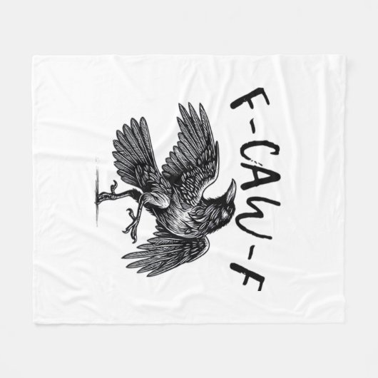 Couverture Polaire Gothic Funny F Caw F Crow Aesthetic Casual Look (Devant (Horizontal))