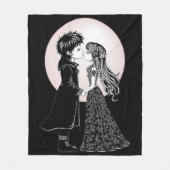 Couverture Polaire Gothique Emo Enfants Kiss Valentine's Day (Devant)