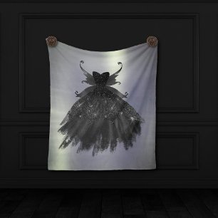 Couverture Polaire Gothique Fairy Black Gown   Vampy Glam Goth Sheen