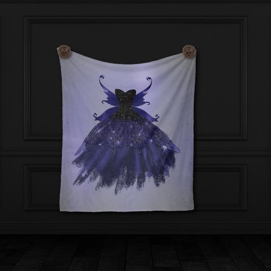 Couverture Polaire Gothique Fairy Indigo Gown | Fleur royale violet p