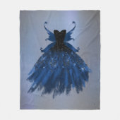 Couverture Polaire Gothique Fairy Navy Gown | Fleur bleue de Cobalt p (Devant)