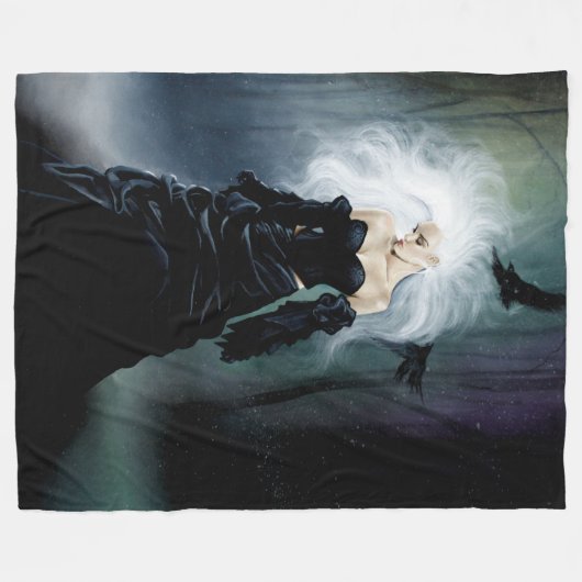 Couverture Polaire Gothique Ravens Forêt Femme Noir (Devant (Horizontal))