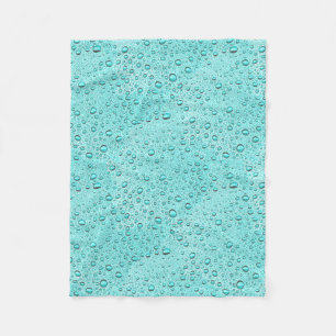 Couverture Polaire gouttelettes d'eau aquamarines
