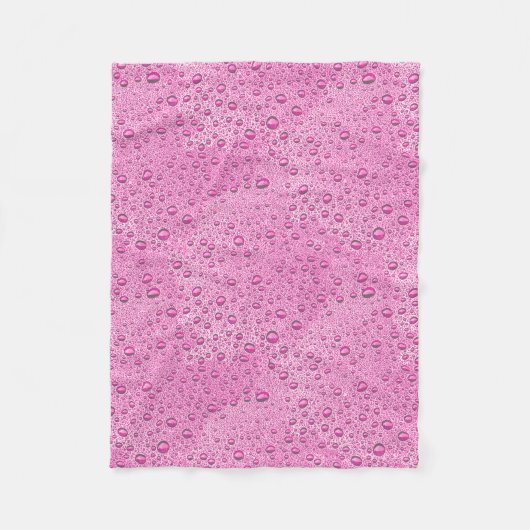 Couverture Polaire gouttelettes d'eau roses chaudes (Devant)