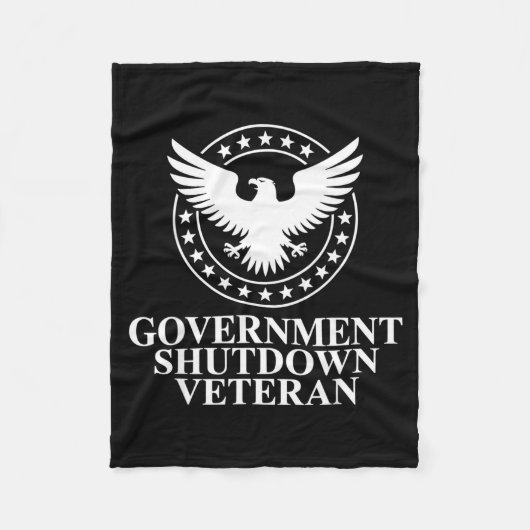 Couverture Polaire Government Shutdown Veteran Eagle Patriotic Litica (Devant)