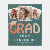 Couverture Polaire GRAD moderne 3 x Collage photo Cadeau de graduatio (Devant)