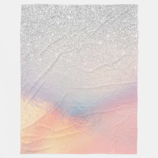 Couverture Polaire Gradient holographique de Silver Glitter (Devant)
