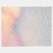Couverture Polaire Gradient holographique de Silver Glitter (Devant (Horizontal))