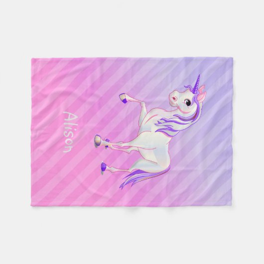 Couverture Polaire Gradient Les Rayures Et Unicorne (Devant (Horizontal))