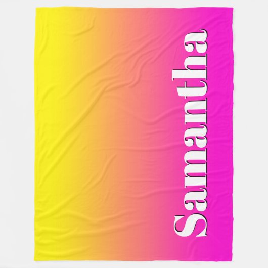 Couverture Polaire Gradient rose néon jaune vif (Devant)
