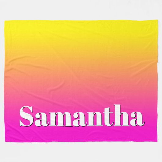 Couverture Polaire Gradient rose néon jaune vif (Devant (Horizontal))