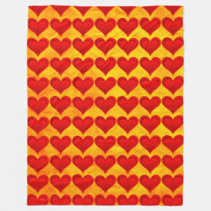 Couverture Polaire Gradients RED LOVE HEART + votre backgr. & idées