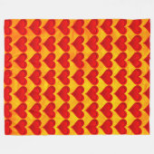 Couverture Polaire Gradients RED LOVE HEART + votre backgr. & idées (Devant (Horizontal))