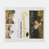 Couverture Polaire Graduate 2025 Photo Collage Gold Graduation (Devant (Horizontal))