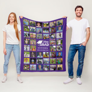 Couverture Polaire Graduate 44 Photo Collage Mémoire Garde Purple