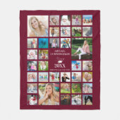Couverture Polaire Graduate Class of Burgundy Maroon 35 Photo Collage (Devant)