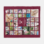 Couverture Polaire Graduate Class of Burgundy Maroon 35 Photo Collage (Devant (Horizontal))